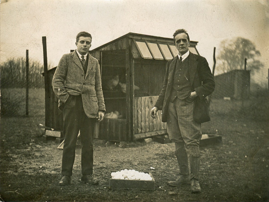 Ronald and George at George's poultry farm