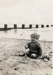 On the beach, 1930s